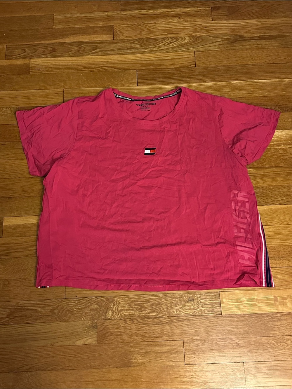 Tommy Hilfiger Hot Pink Short Sleeve Logo Tee